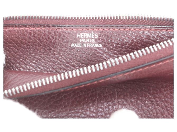 Hermès Cartera larga Hermes Dogon Duo GM de cuero en rojo Roja Burdeos - vista 13