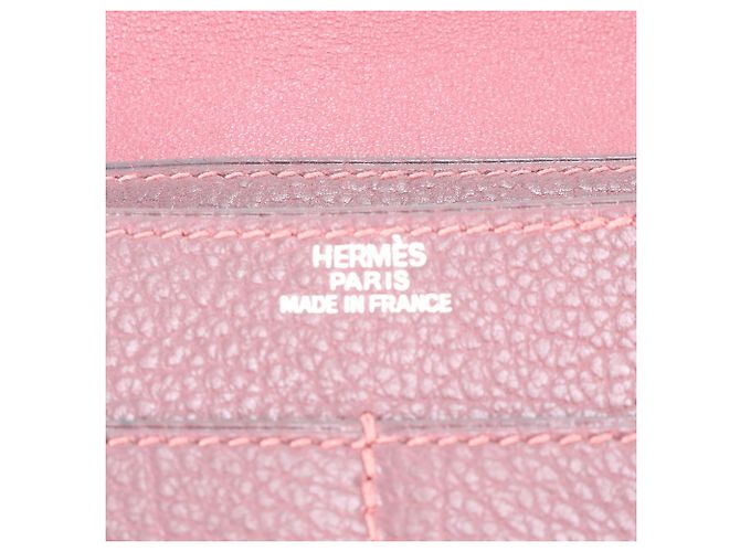Hermès Cartera larga Hermes Dogon Duo GM de cuero en rojo Roja Burdeos - vista 8