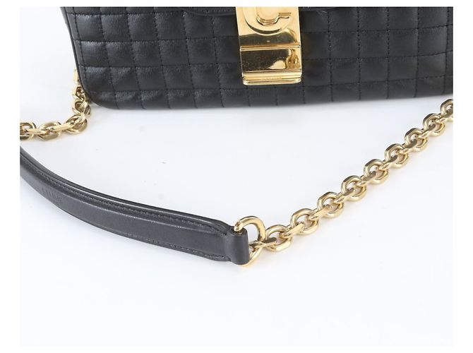 Céline Borsa a tracolla 2-Way in pelle matelassé Celine C Medium Nero - vista 2