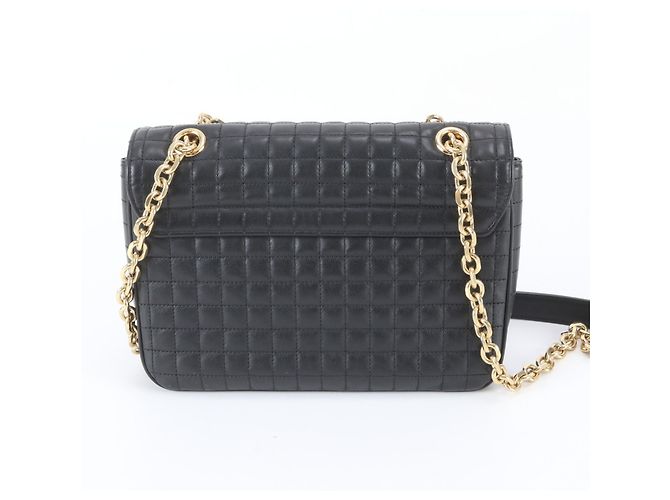 Céline Borsa a tracolla 2-Way in pelle matelassé Celine C Medium Nero - vista 3