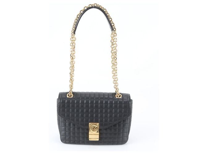 Céline Borsa a tracolla 2-Way in pelle matelassé Celine C Medium Nero - vista 4