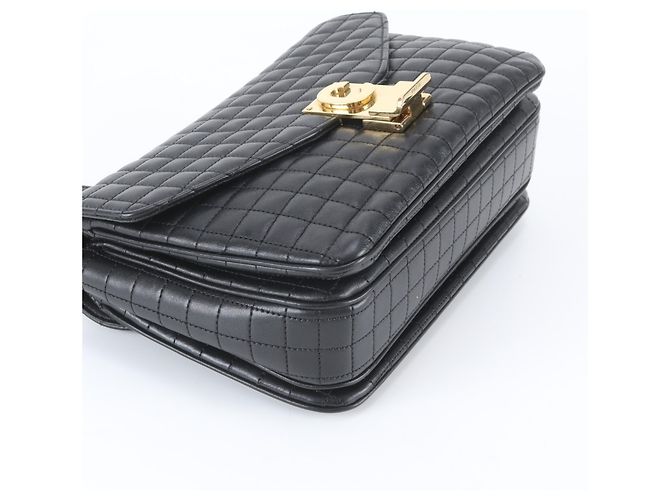 Céline Borsa a tracolla 2-Way in pelle matelassé Celine C Medium Nero - vista 5