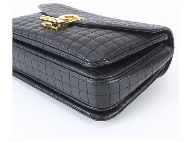 Céline Borsa a tracolla 2-Way in pelle matelassé Celine C Medium Nero - vista 6