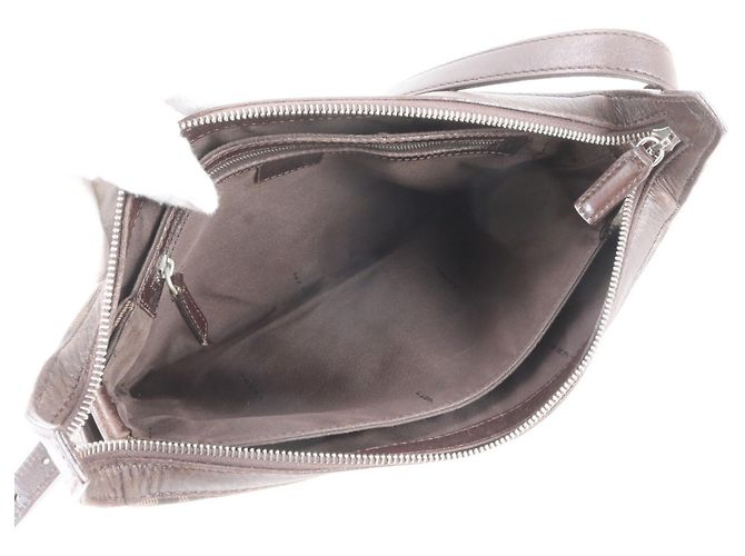 Borsa a tracolla Fendi Zucca in pelle e canvas Marrone - vista 7