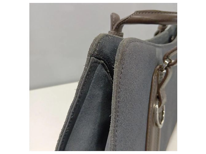 Borsa tote in pelle Loewe Anagram Marrone Blu - vista 10