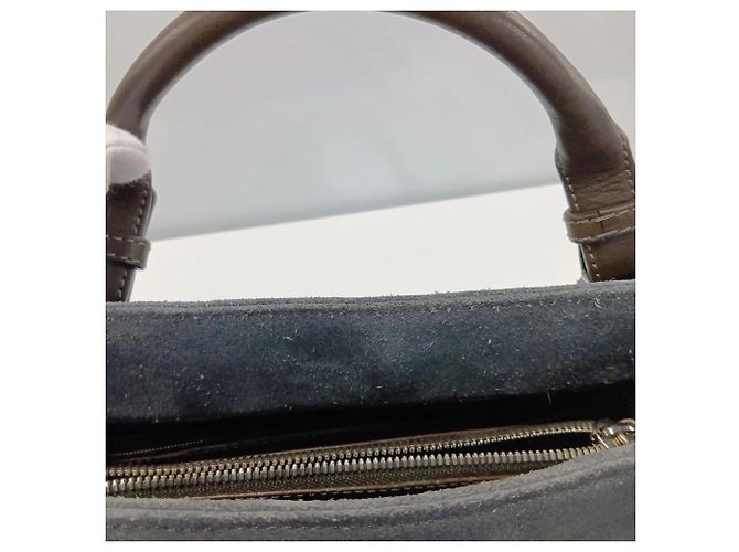 Borsa tote in pelle Loewe Anagram Marrone Blu - vista 11