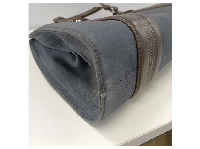 Borsa tote in pelle Loewe Anagram Marrone Blu - vista 13