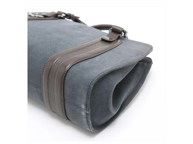 Borsa tote in pelle Loewe Anagram Marrone Blu - vista 3