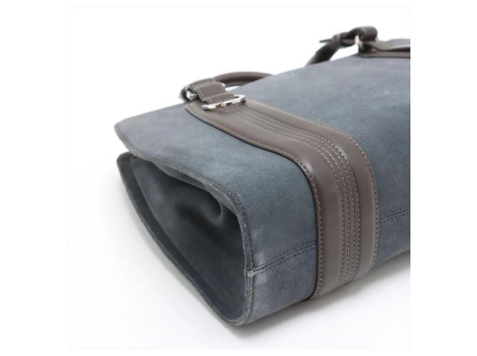 Borsa tote in pelle Loewe Anagram Marrone Blu - vista 4