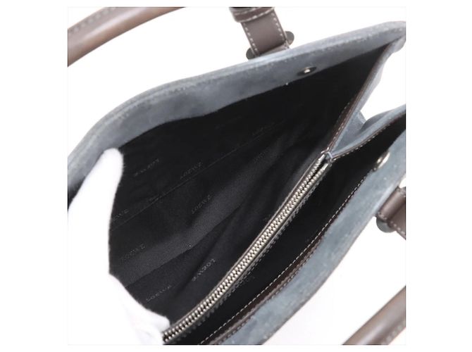 Borsa tote in pelle Loewe Anagram Marrone Blu - vista 8