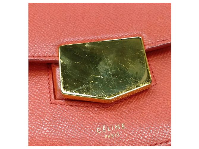 Edge Céline Borsa a tracolla in pelle Celine Trotter Rosso - vista 8
