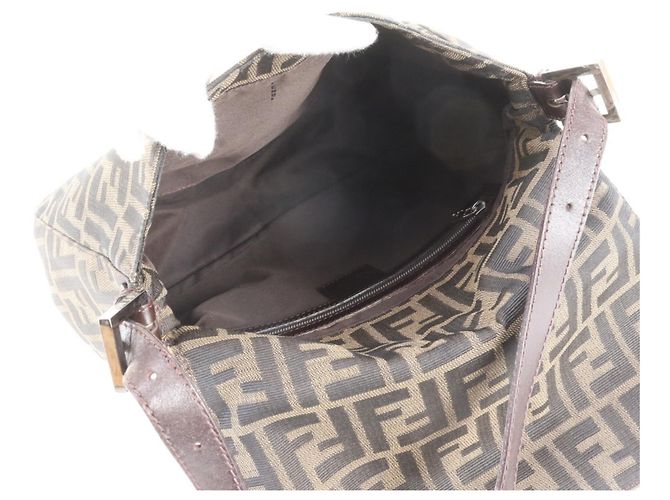Borsa a secchiello Fendi Zucca Mamma Marrone - vista 7