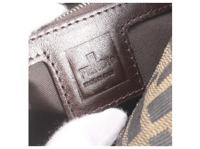 Borsa a secchiello Fendi Zucca Mamma Marrone - vista 8