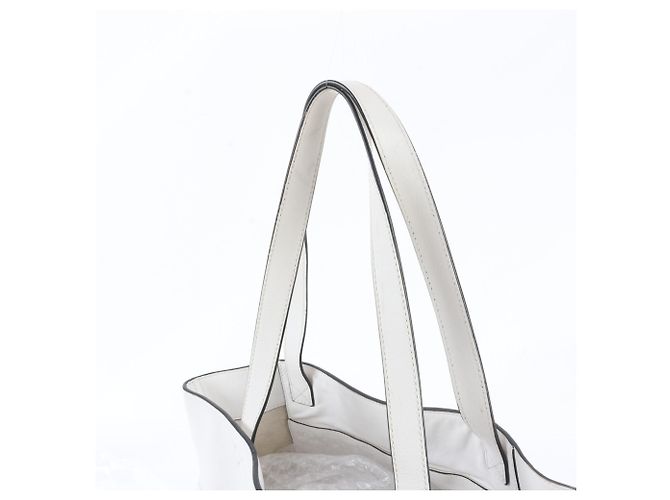 Loewe Vertical Anagram Leder-Tote-Bag mit Fransen Schwarz Weiß - Ansicht 2