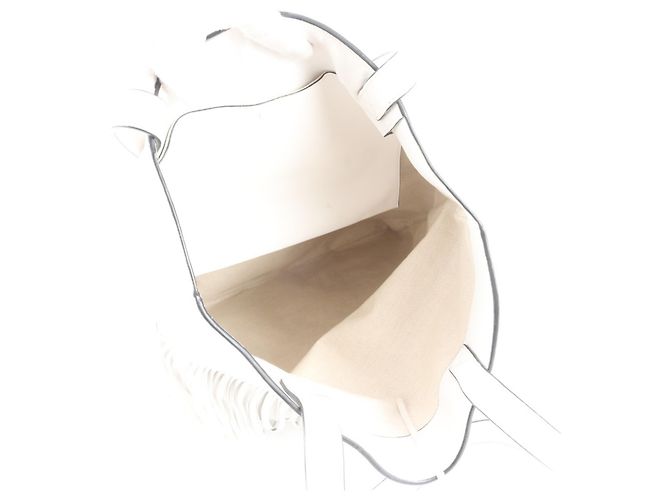 Loewe Vertical Anagram Leder-Tote-Bag mit Fransen Schwarz Weiß - Ansicht 7