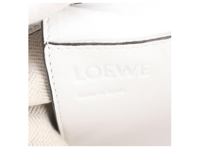 Loewe Vertical Anagram Leder-Tote-Bag mit Fransen Schwarz Weiß - Ansicht 8