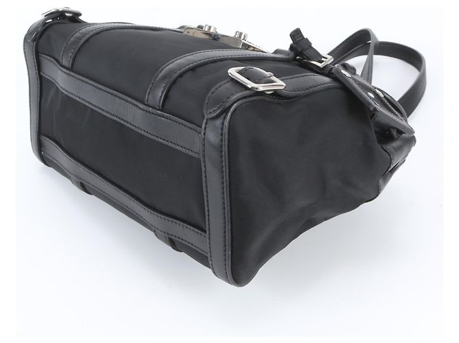 Borsa a tracolla Prada in nylon Tessuto e pelle Nero - vista 4