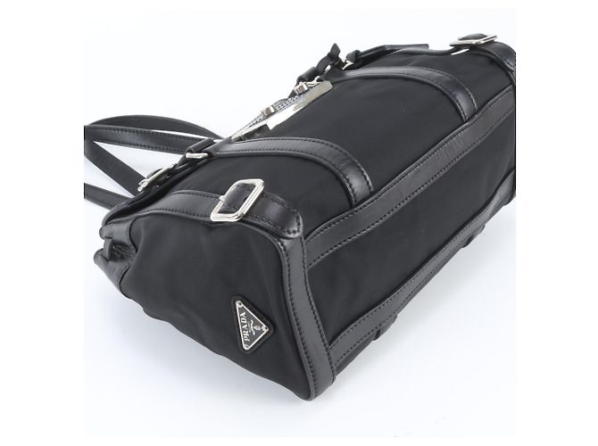 Borsa a tracolla Prada in nylon Tessuto e pelle Nero - vista 5