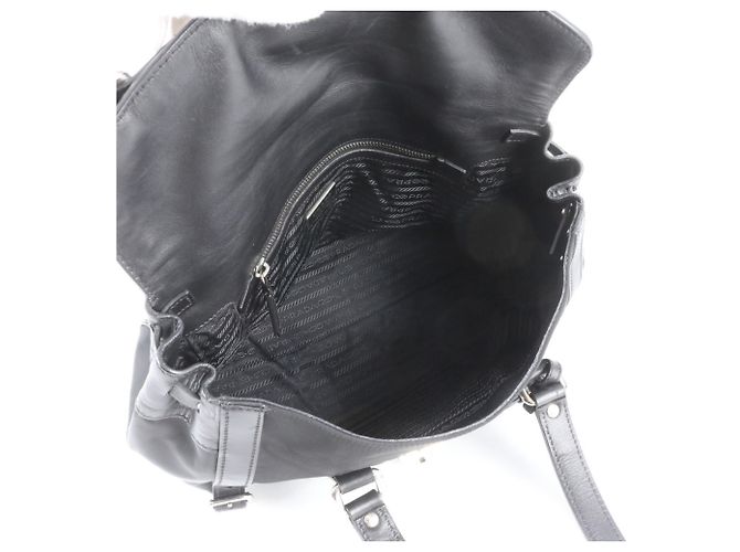 Borsa a tracolla Prada in nylon Tessuto e pelle Nero - vista 7