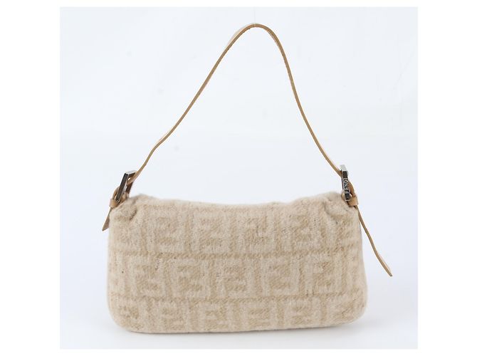Borsa a secchiello a tracolla Fendi Zucca Mamma Beige Crudo - vista 3