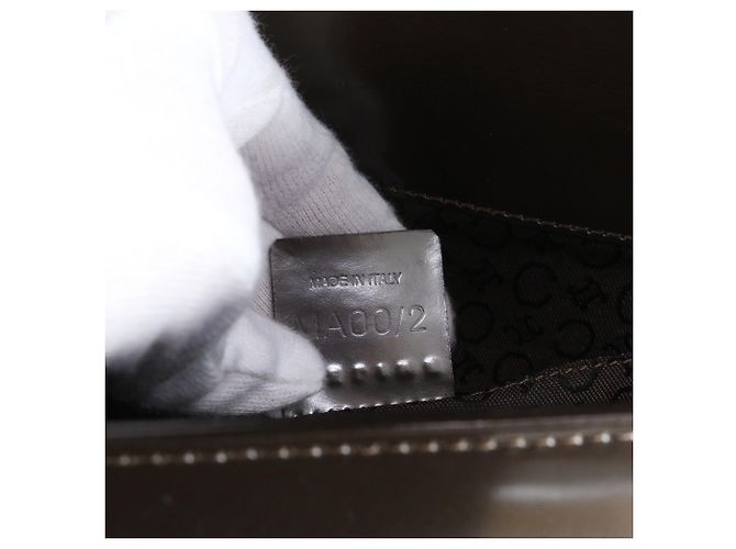 Céline Celine Schultertasche aus Leder mit Fellbeutel Braun Dunkelgrün - Ansicht 9