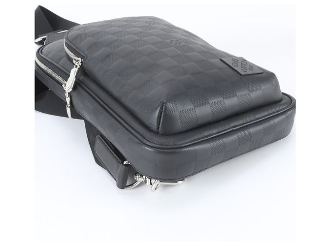 Borsa a tracolla Louis Vuitton Damier Infini Avenue Nero - vista 4