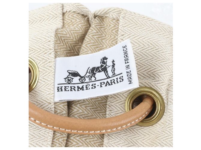 Hermès Borsa a tracolla Hermes Aline GM in pelle e tela Marrone Beige - vista 10