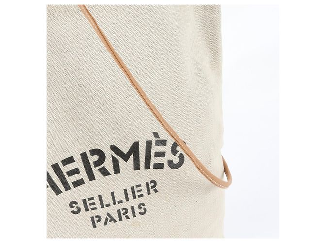 Hermès Borsa a tracolla Hermes Aline GM in pelle e tela Marrone Beige - vista 2
