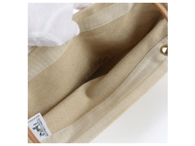 Hermès Borsa a tracolla Hermes Aline GM in pelle e tela Marrone Beige - vista 7