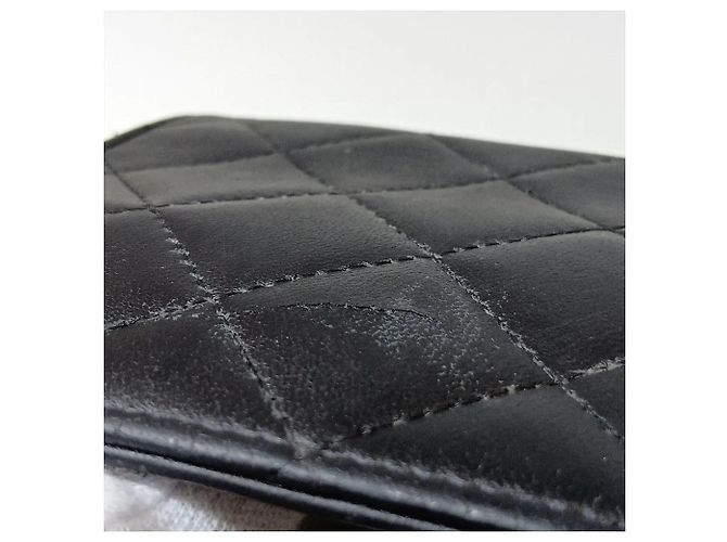 Chanel Matelassé Lammleder Long Wallet/Schultertasche Schwarz - Ansicht 11
