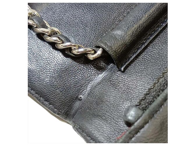 Chanel Matelassé Lammleder Long Wallet/Schultertasche Schwarz - Ansicht 14