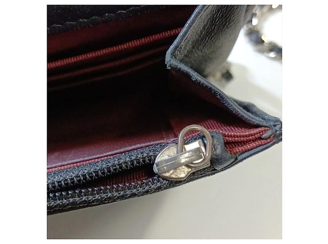 Chanel Matelassé Lammleder Long Wallet/Schultertasche Schwarz - Ansicht 15