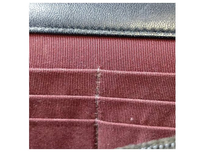 Chanel Matelassé Lammleder Long Wallet/Schultertasche Schwarz - Ansicht 16