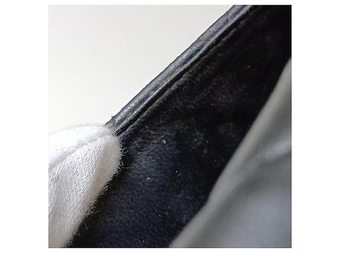 Chanel Matelassé Lammleder Long Wallet/Schultertasche Schwarz - Ansicht 18