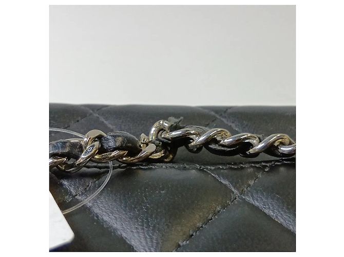 Chanel Matelassé Lammleder Long Wallet/Schultertasche Schwarz - Ansicht 19