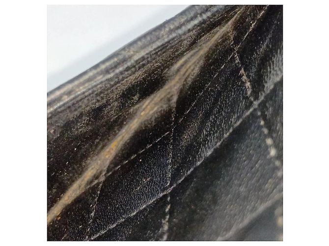 Chanel Matelassé Lammleder Long Wallet/Schultertasche Schwarz - Ansicht 20