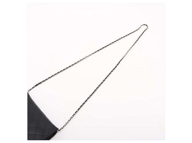 Chanel Matelassé Lammleder Long Wallet/Schultertasche Schwarz - Ansicht 5