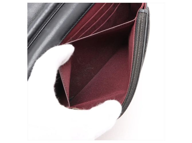 Chanel Matelassé Lammleder Long Wallet/Schultertasche Schwarz - Ansicht 7