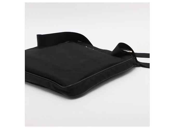 Sac messager Prada en nylon Tessuto avec logo triangle en cuir Noir - vue 3