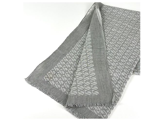 Stola Louis Vuitton in cotone e seta grigia Marrone - vista 2
