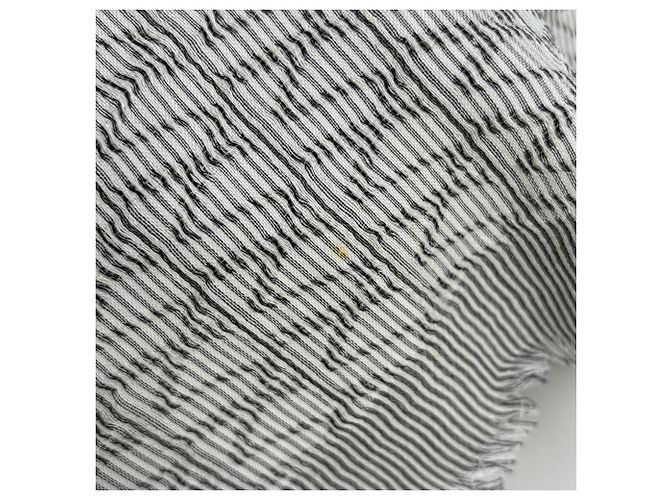 Stola Louis Vuitton in cotone e seta grigia Marrone - vista 6