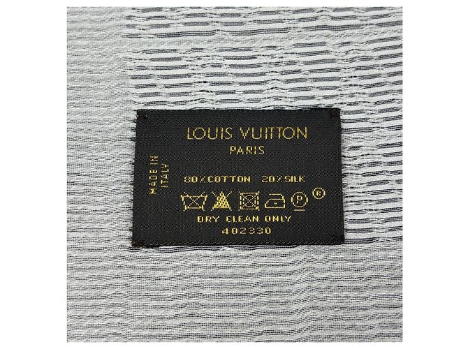 Stola Louis Vuitton in cotone e seta grigia Marrone - vista 8