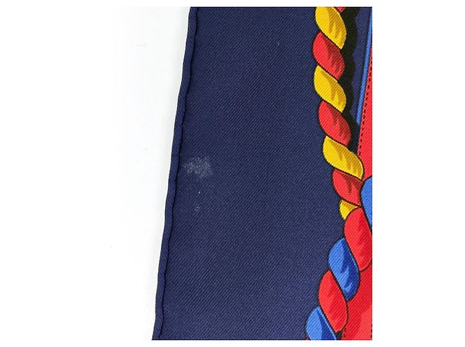 Hermès Foulard Hermes Carre 90 Grande Tenue Blu Multicolore - vista 3