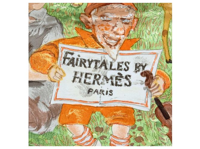 Hermès Foulard Hermes Carre 90 Fairytales Multicolore Blu chiaro - vista 4