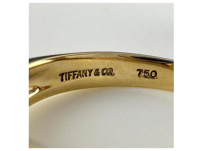 Anello a fascia Tiffany & Co. in oro giallo con diamanti e perla - vista 7