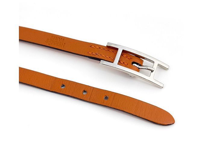Hermès Bracciale Hermes Api 3 Charm Argento Arancione - vista 2