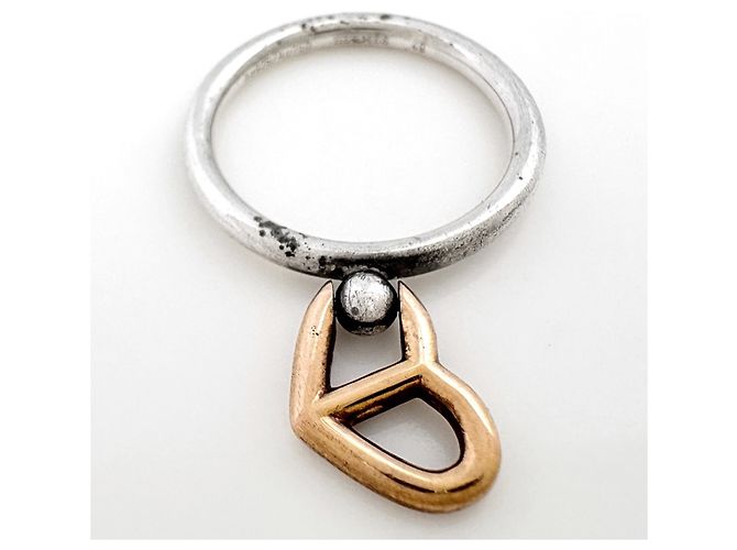 Ring Hermès Anello Hermes HERMES Cuore in Argento Sterling 925 con Oro D'oro - vista 2