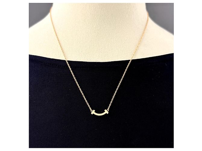 Tiffany & Co. Collana con Pendente T Smile Mini PG Pink Gold - vista 2