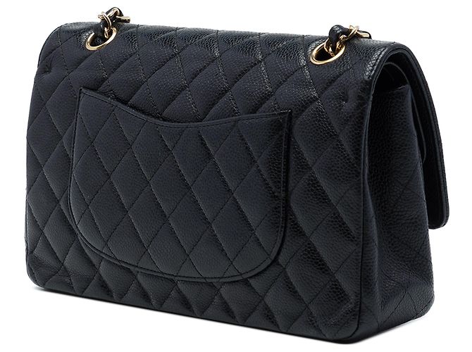Chanel Black Medium Classic Caviar Double Flap Nero - vista 2