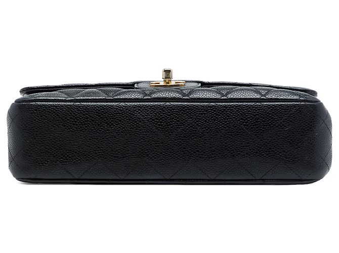 Chanel Black Medium Classic Caviar Double Flap Nero - vista 3